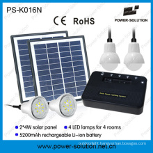 Portable Solar Home Lighting System with 4 Bulbs and USB Solar Phone Cahrger